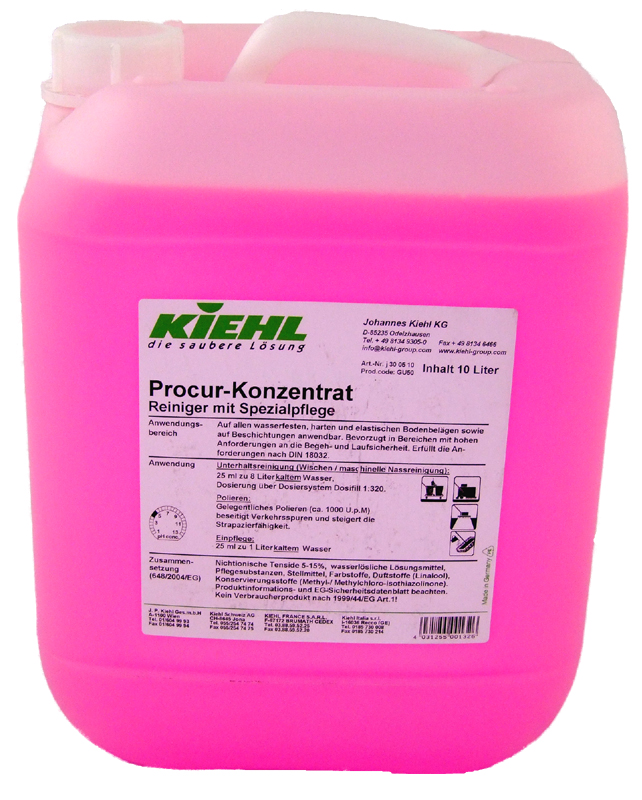 PROCUR CONCENTRAT Automat -Detergent de intretinere cu substante de protectie  evita aderenta gumei de mestecat  a etichetelor  10L  Kiehl
